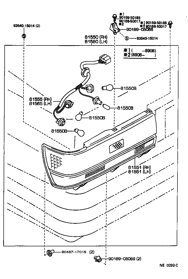 81550-30601 LAMP ASSY, REAR COMBINATION, RH product image