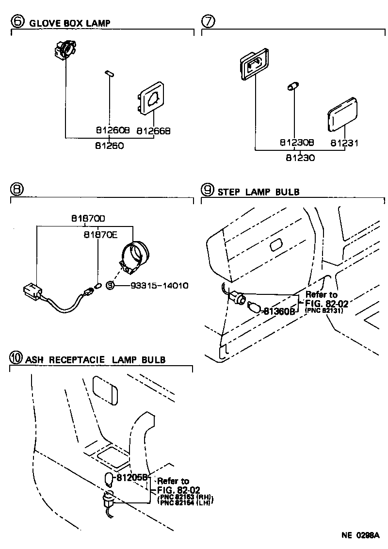 81260-30160 LAMP ASSY, GLOVE BOX product image