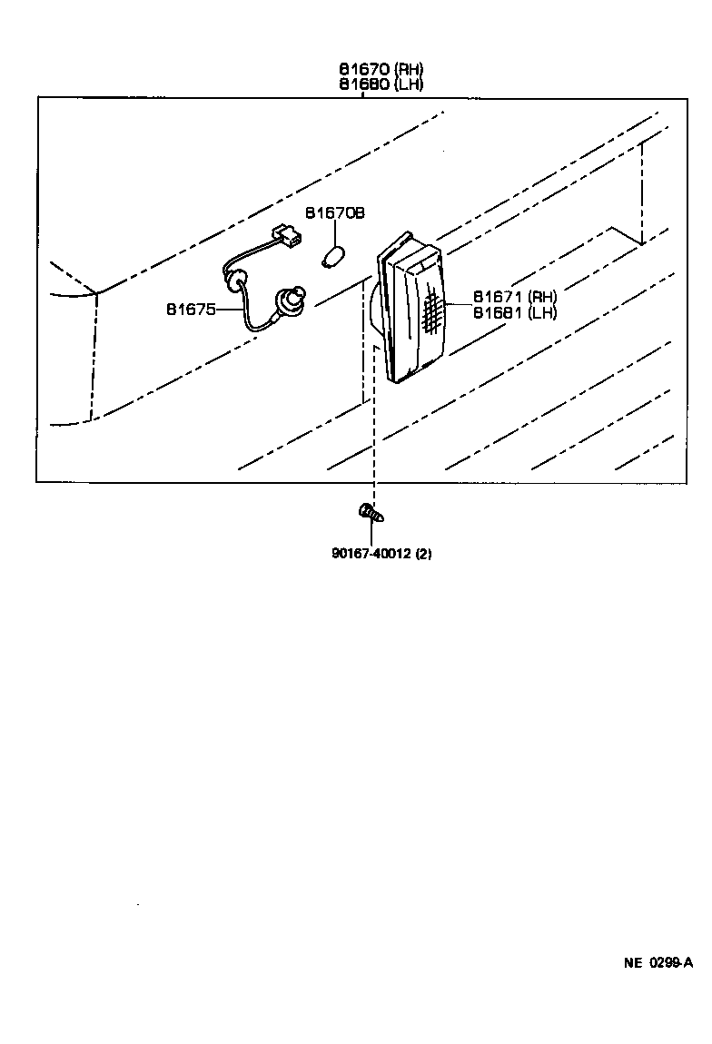 81671-30100 LENS, BACK-UP LAMP, RH product image
