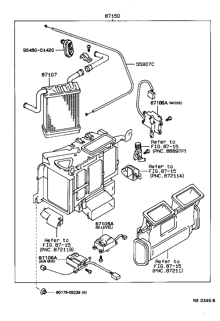 87103-30280 MOTOR SUB-ASSY, HEATER BLOWER, W/FAN product image