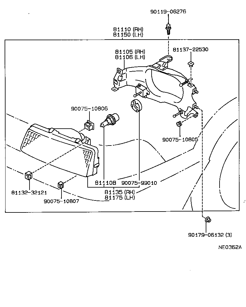 Toyota 81150-1A660 HEADLAMP ASSY, LH