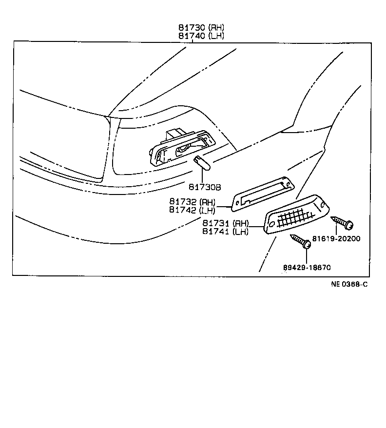 81732-13010 GASKET, SIDE TURN SIGNAL LAMP LENS, RH product image