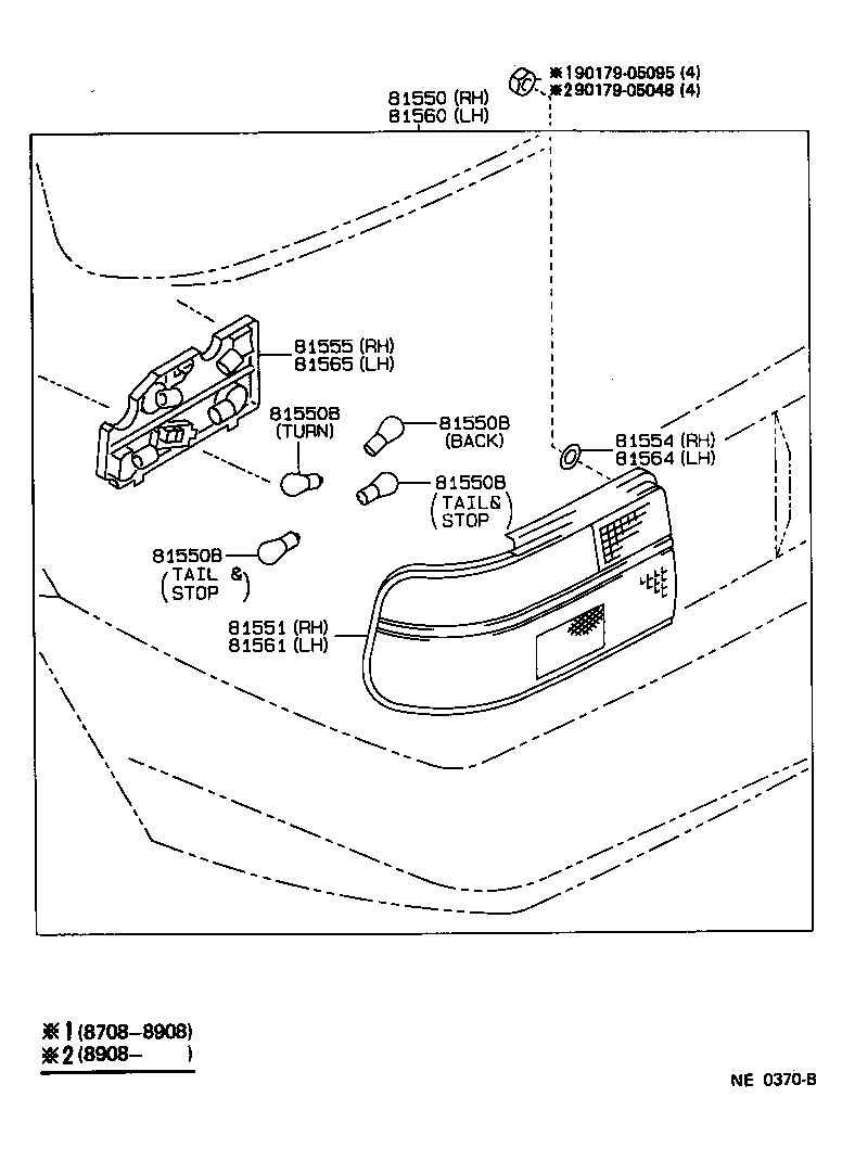 Toyota 81550-1A461 LAMP ASSY, REAR COMBINATION, RH