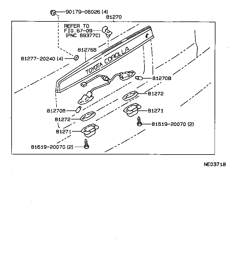 81272-12350 GASKET, LICENSE PLATE LAMP LENS product image