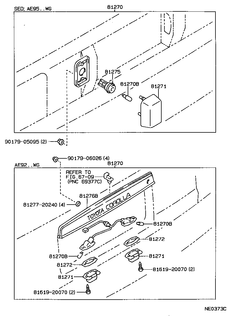 Toyota 99159-10232 SOCKET AND WIRE, LICENSE PLATE LAMP