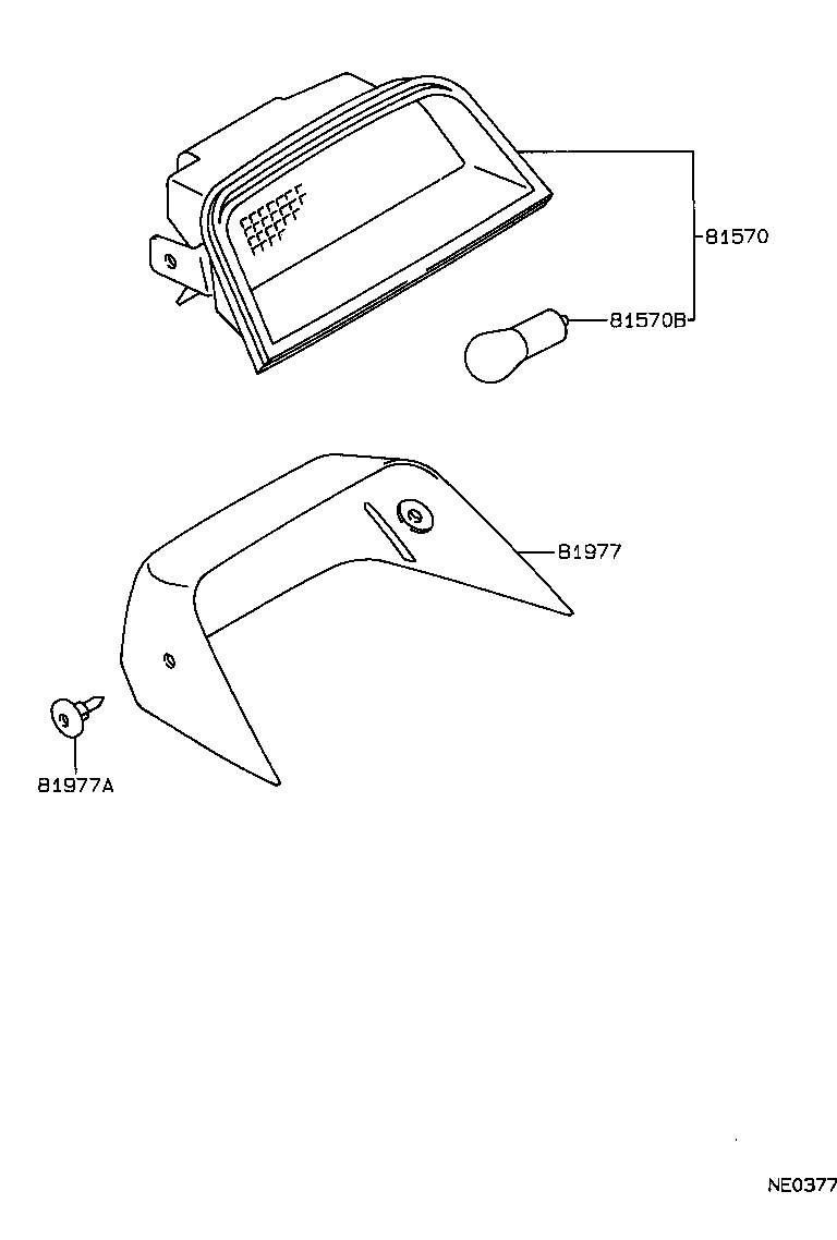81570-13010 LAMP ASSY, CENTER STOP product image