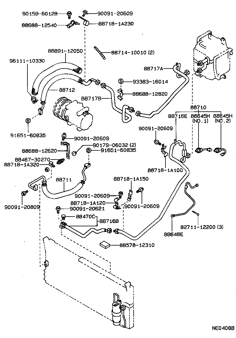 88717-12440 PIPE, COOLER REFRIGERANT SUCTION, B product image