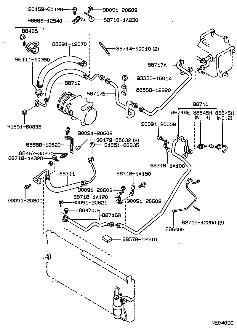 88717-12440 PIPE, COOLER REFRIGERANT SUCTION, B product image