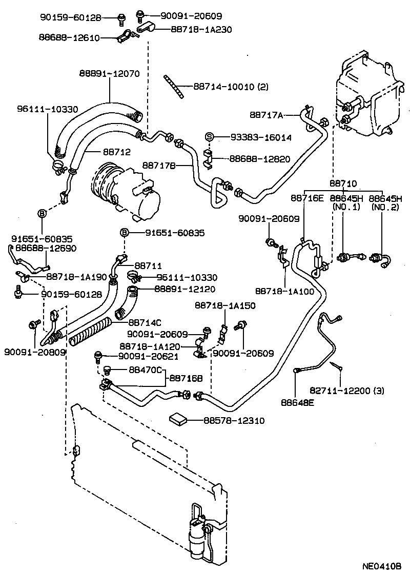 88717-12440 PIPE, COOLER REFRIGERANT SUCTION, B product image