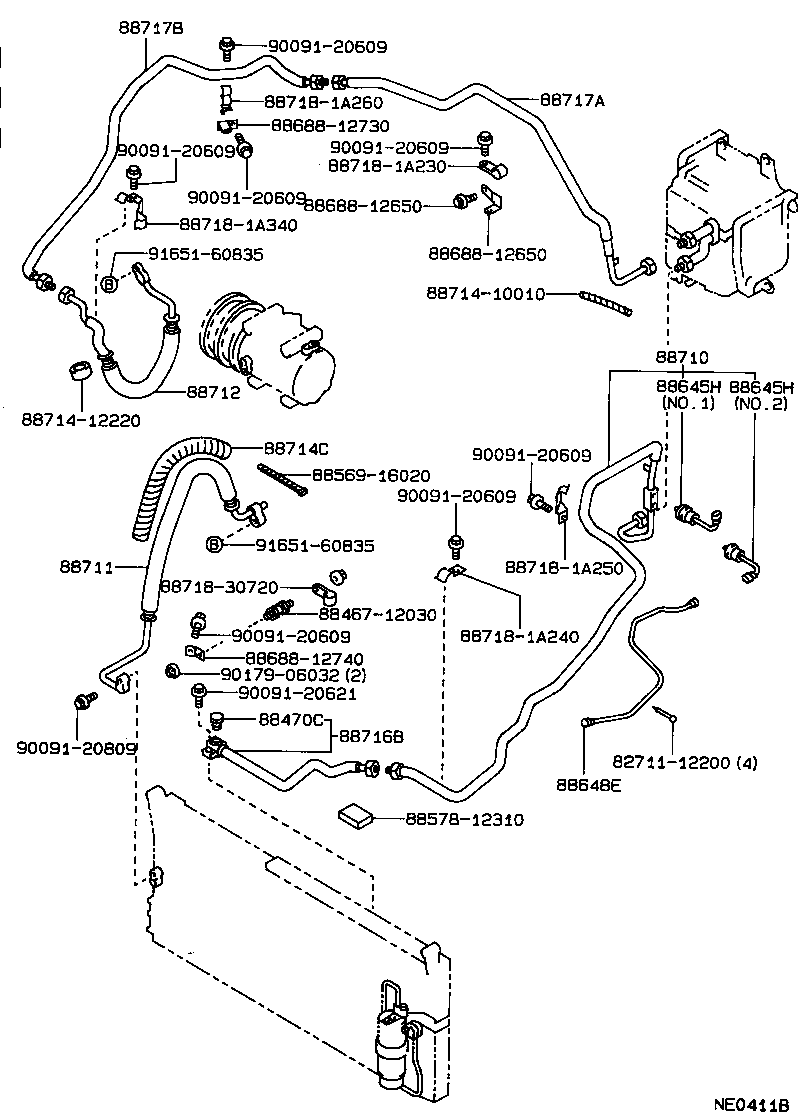 88717-12440 PIPE, COOLER REFRIGERANT SUCTION, B product image