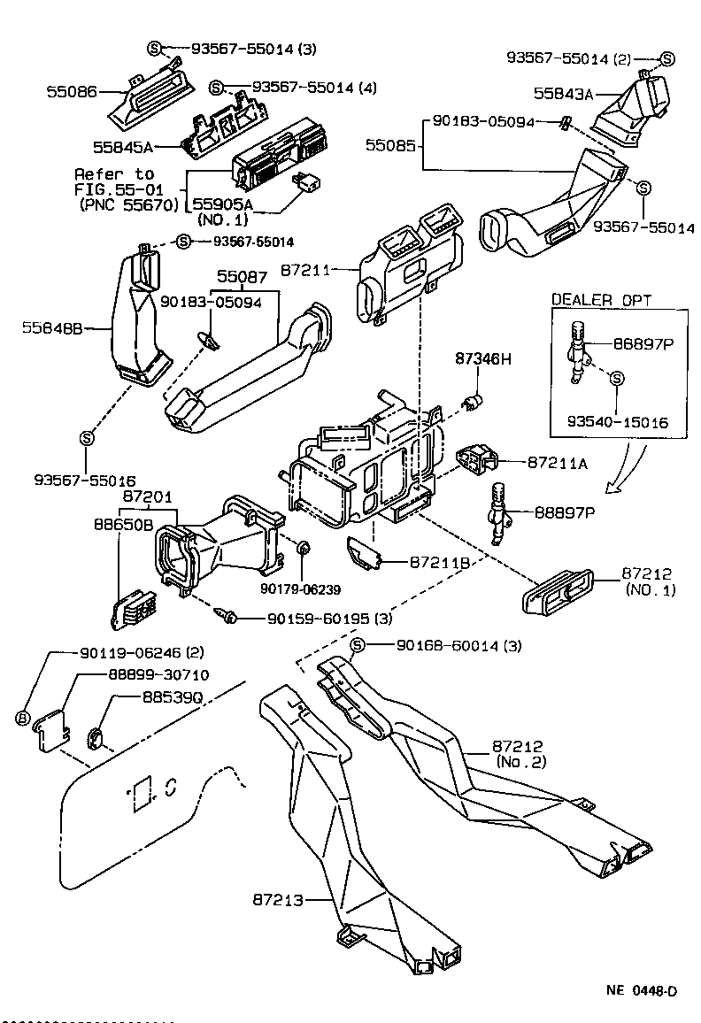 55085-30100 DUCT SUB-ASSY, HEATER TO REGISTER, NO.2 product image