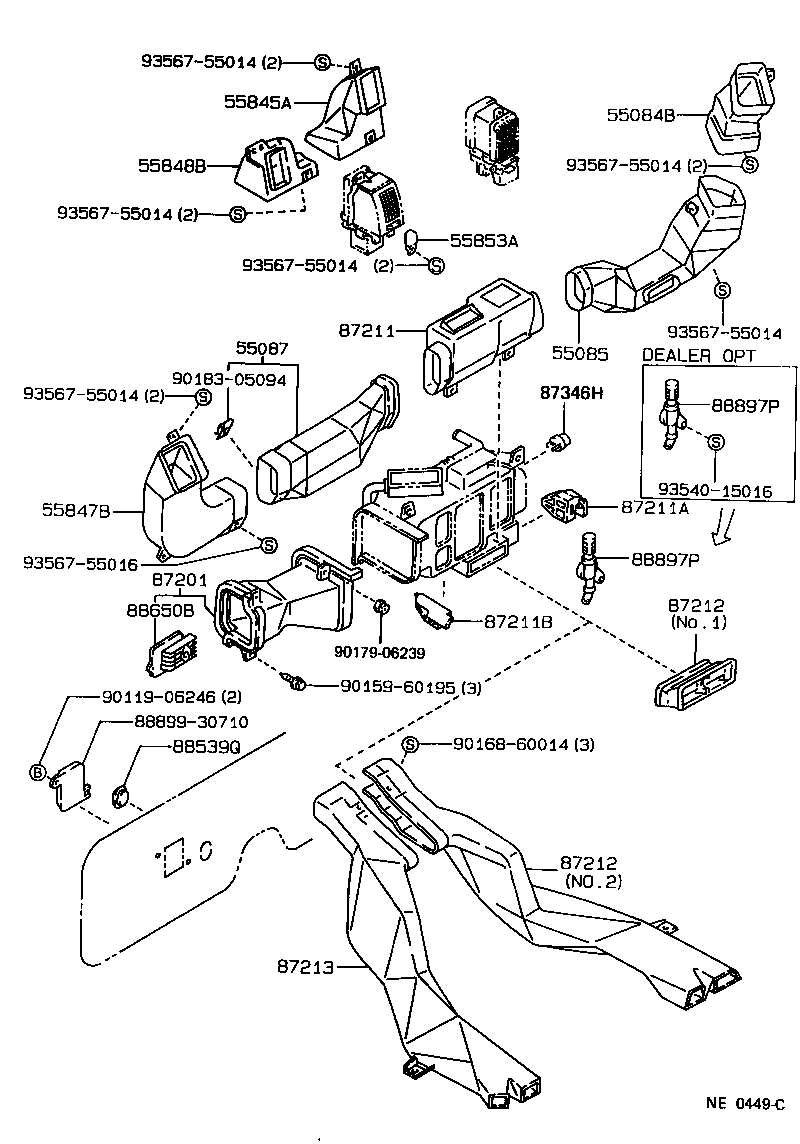 55085-30100 DUCT SUB-ASSY, HEATER TO REGISTER, NO.2 product image