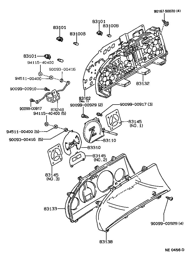 Toyota 83133-1E010 PLATE, COMBINATION METER, NO.1