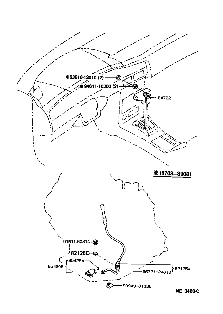 Toyota 84722-12020 SWITCH, TRANSMISSION CONTROL