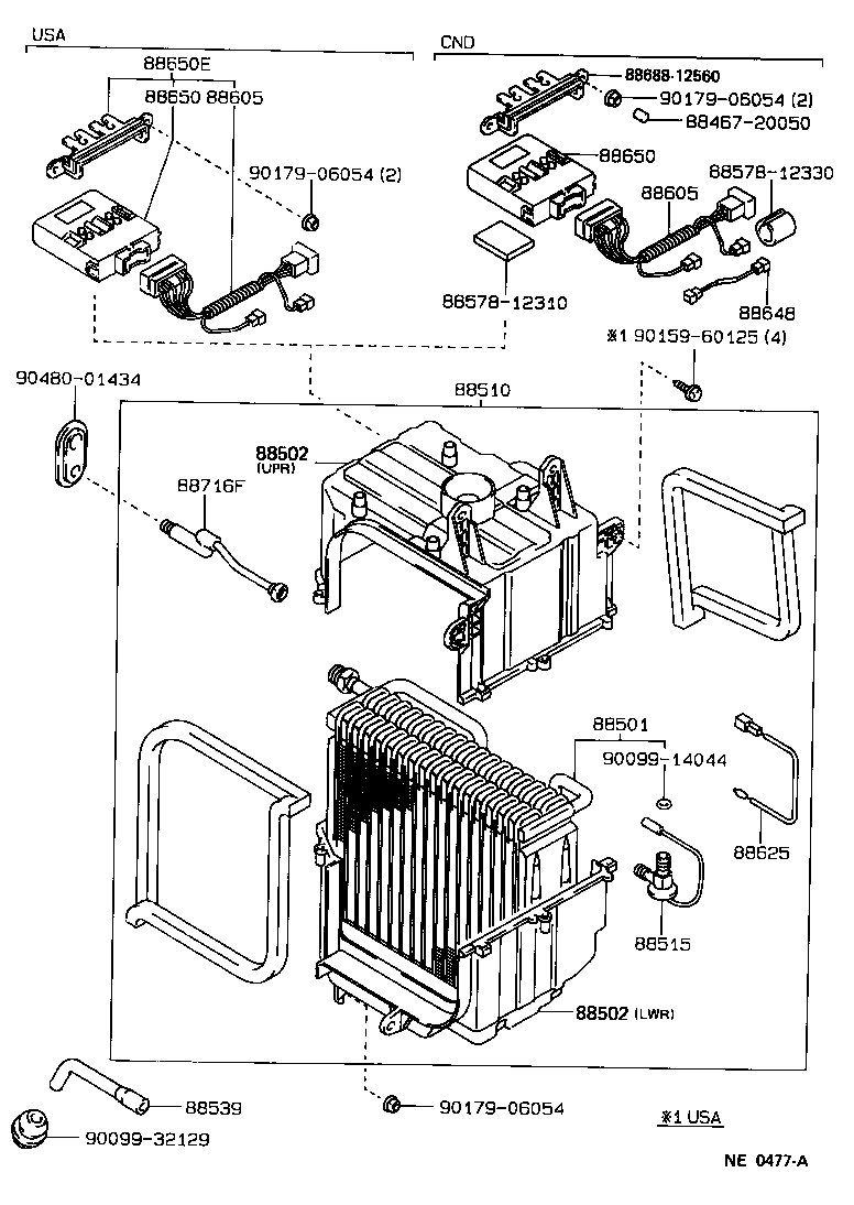 Toyota 88502-12130 CASE SUB-ASSY, COOLING UNIT