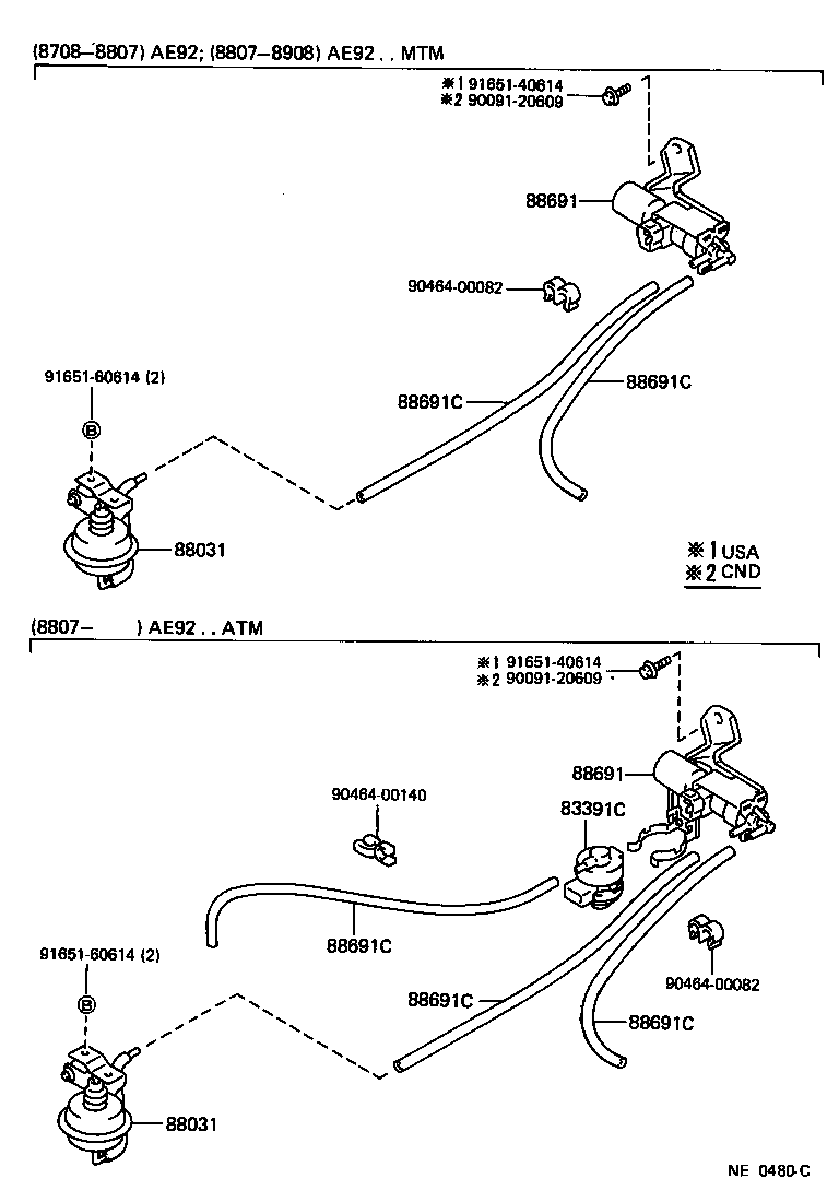 Toyota 95411-10030 HOSE, VACUUM (FOR IDLE UP DEVICE), NO.1