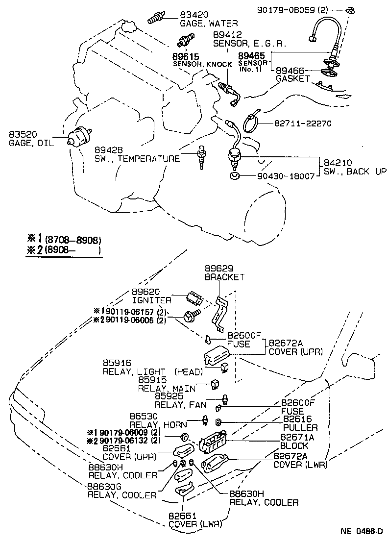 Toyota 89615-12050 SENSOR, KNOCK CONTROL