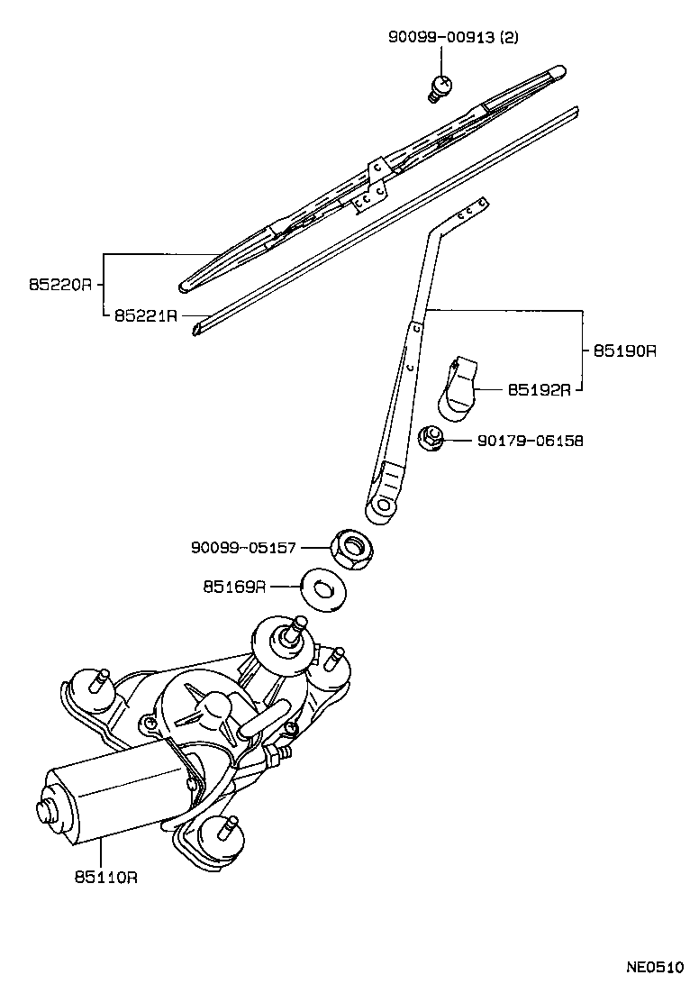 85221-13010 BLADE, REAR WIPER product image