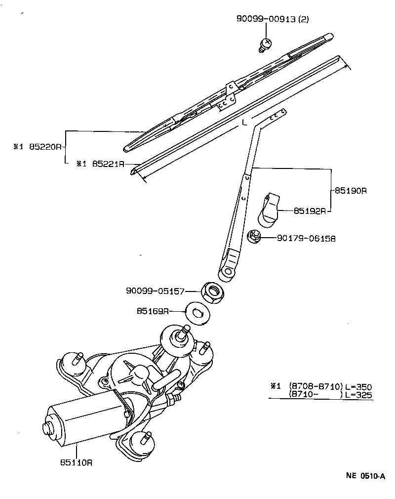 85220-16441 BLADE ASSY, REAR WIPER product image