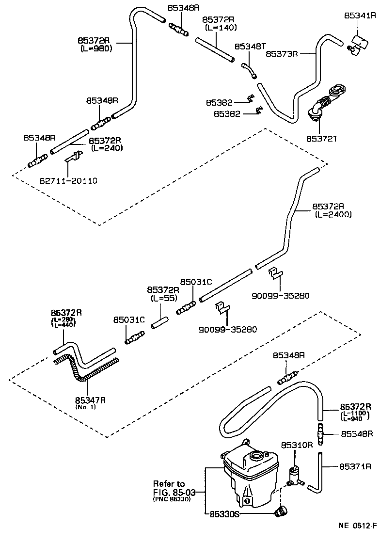 Toyota 85310-12170 MOTOR ASSY, REAR WASHER