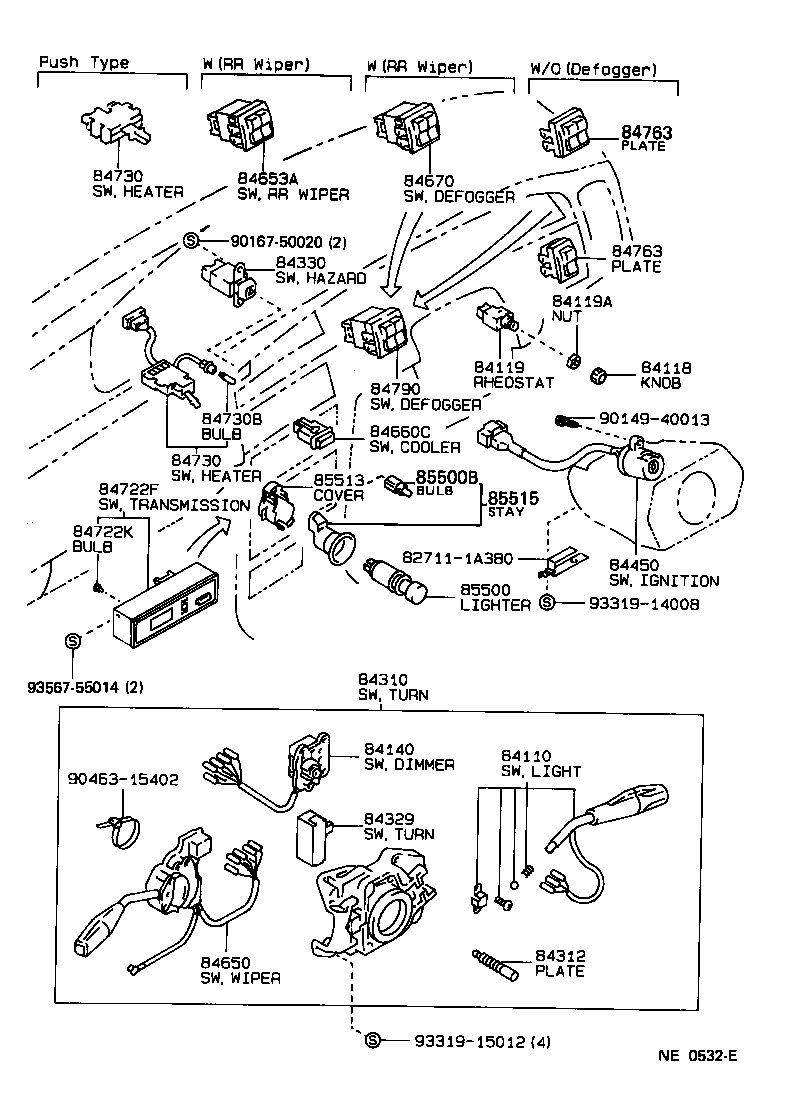 84162-12100-01 SWITCH, FRONT FOG LAMP product image