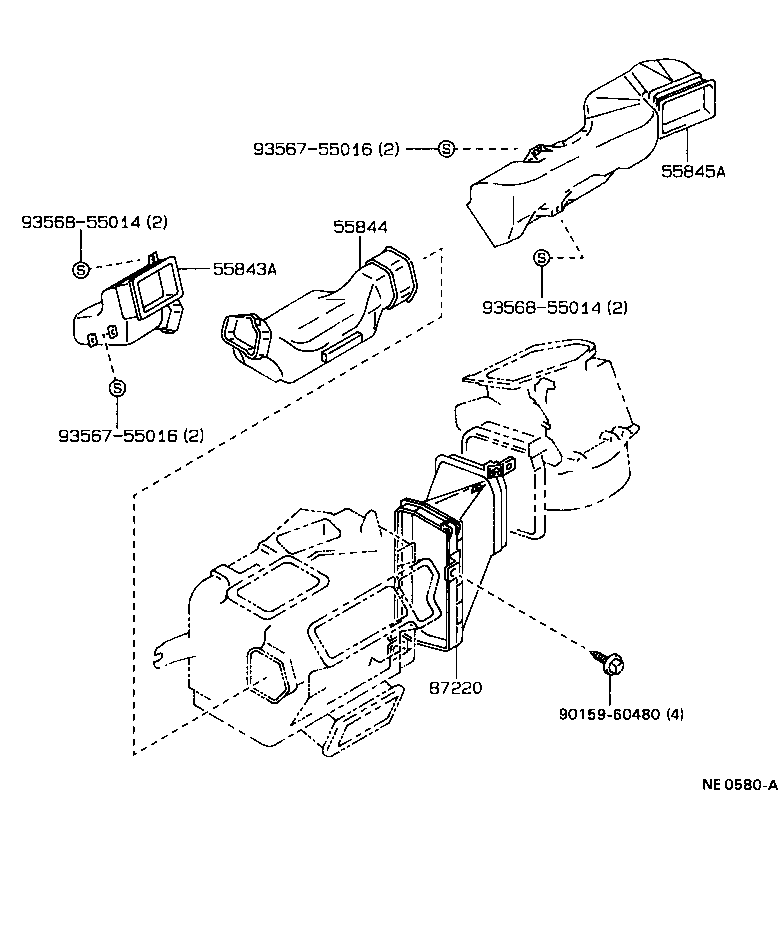 55844-20130 DUCT, HEATER TO REGISTER, NO.2 product image