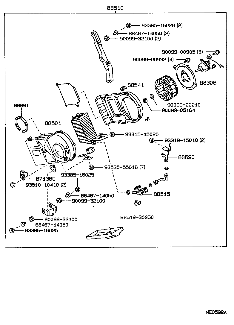 87106-30160 SERVO SUB-ASSY, DAMPER, NO.1 product image
