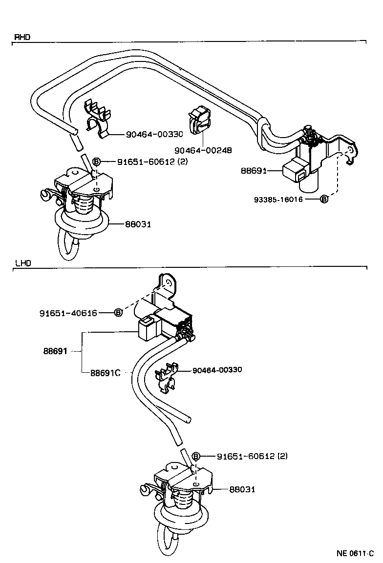 90999-92007 HOSE, VACUUM (FOR IDLE UP DEVICE), NO.1 product image