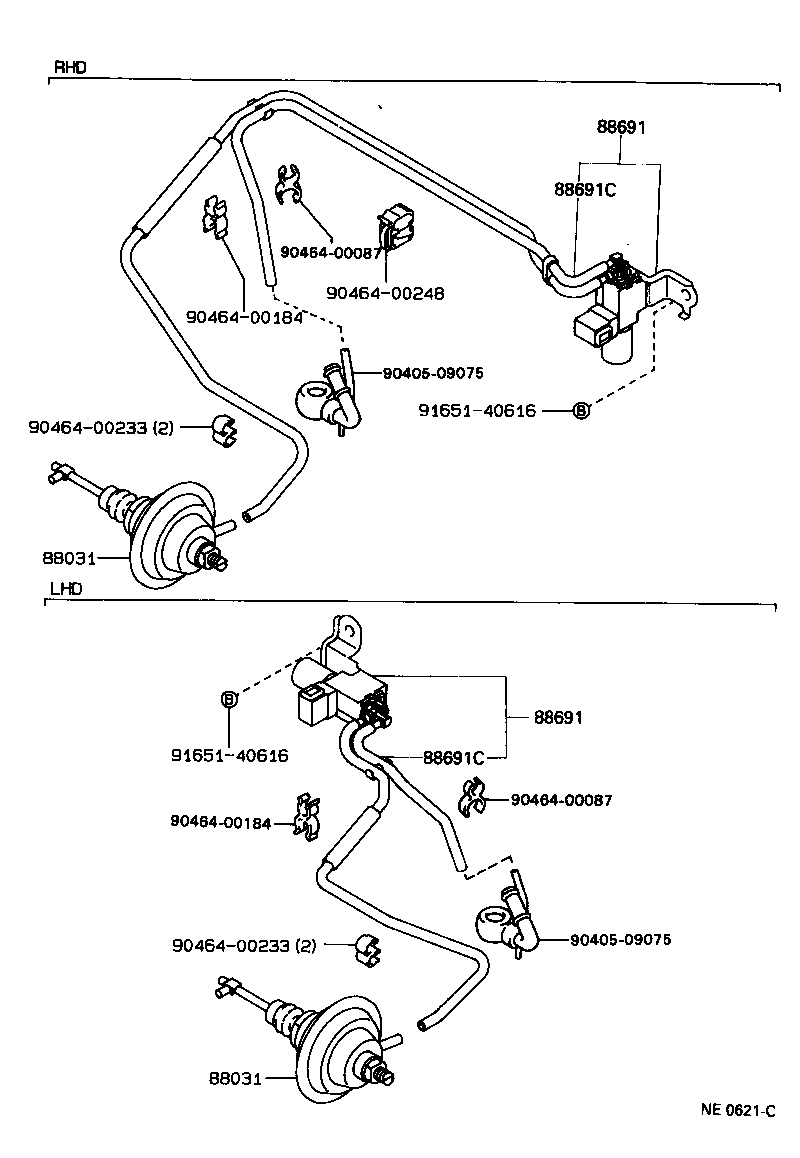 90999-92007 HOSE, VACUUM (FOR IDLE UP DEVICE), NO.1 product image