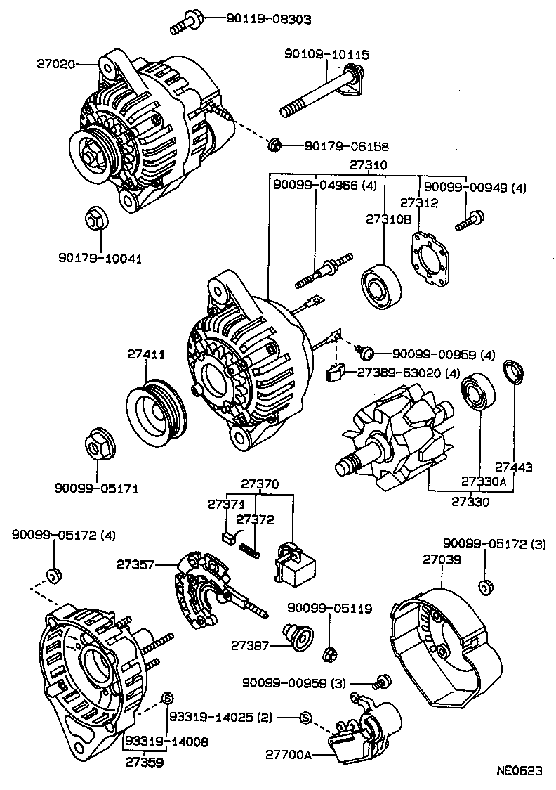 27060-74281 ALTERNATOR ASSY product image