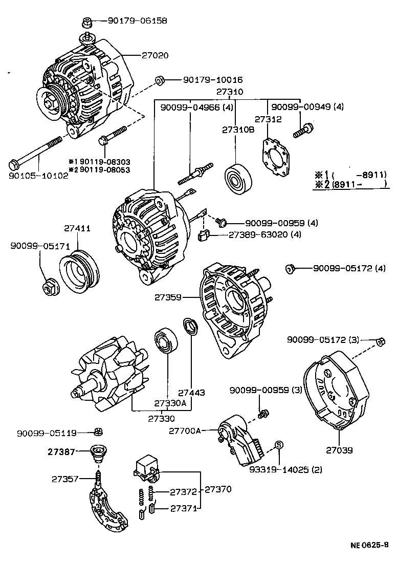 27060-16220 ALTERNATOR ASSY product image