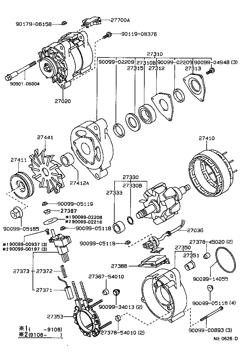 27020-16170 ALTERNATOR ASSY product image