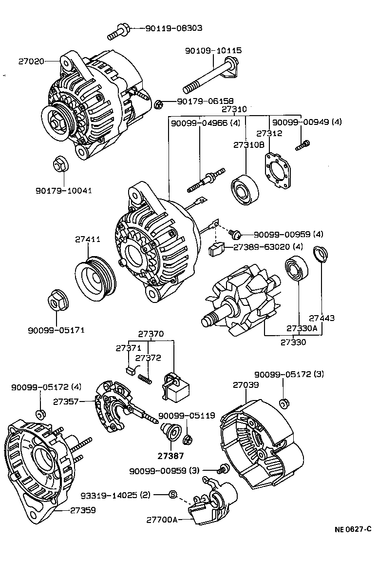 27060-74020 ALTERNATOR ASSY product image