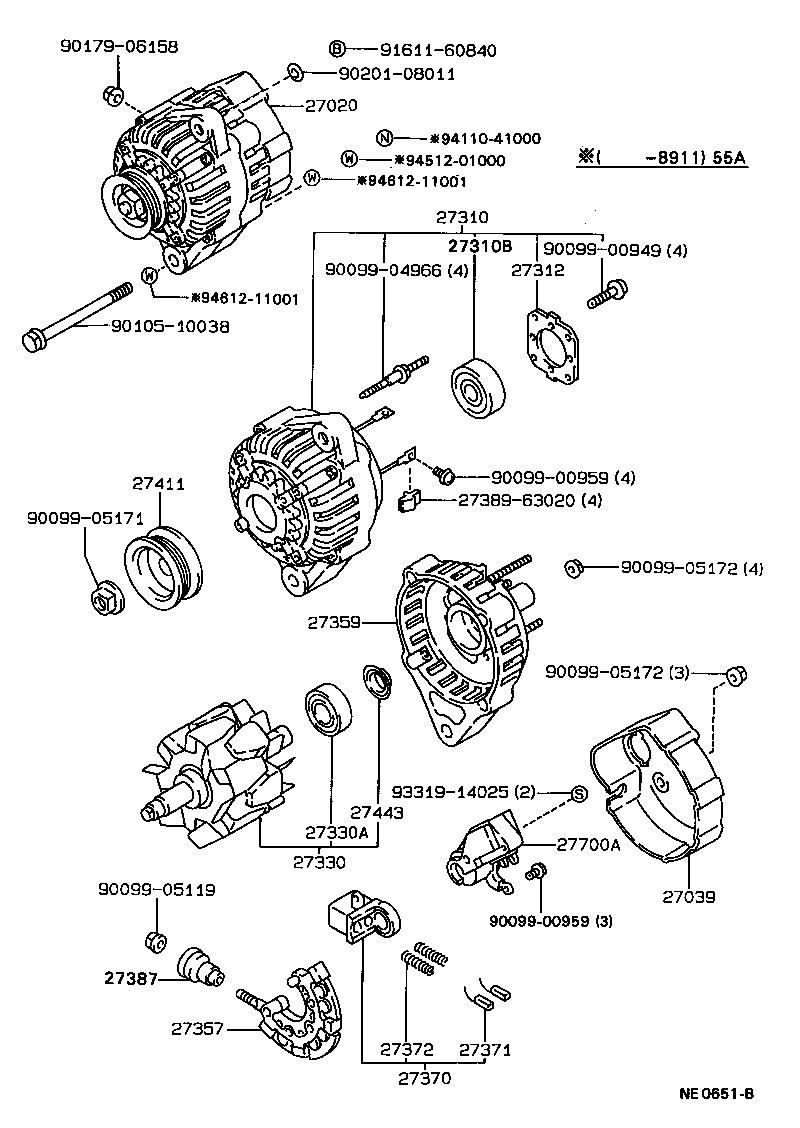 27020-16170 ALTERNATOR ASSY product image
