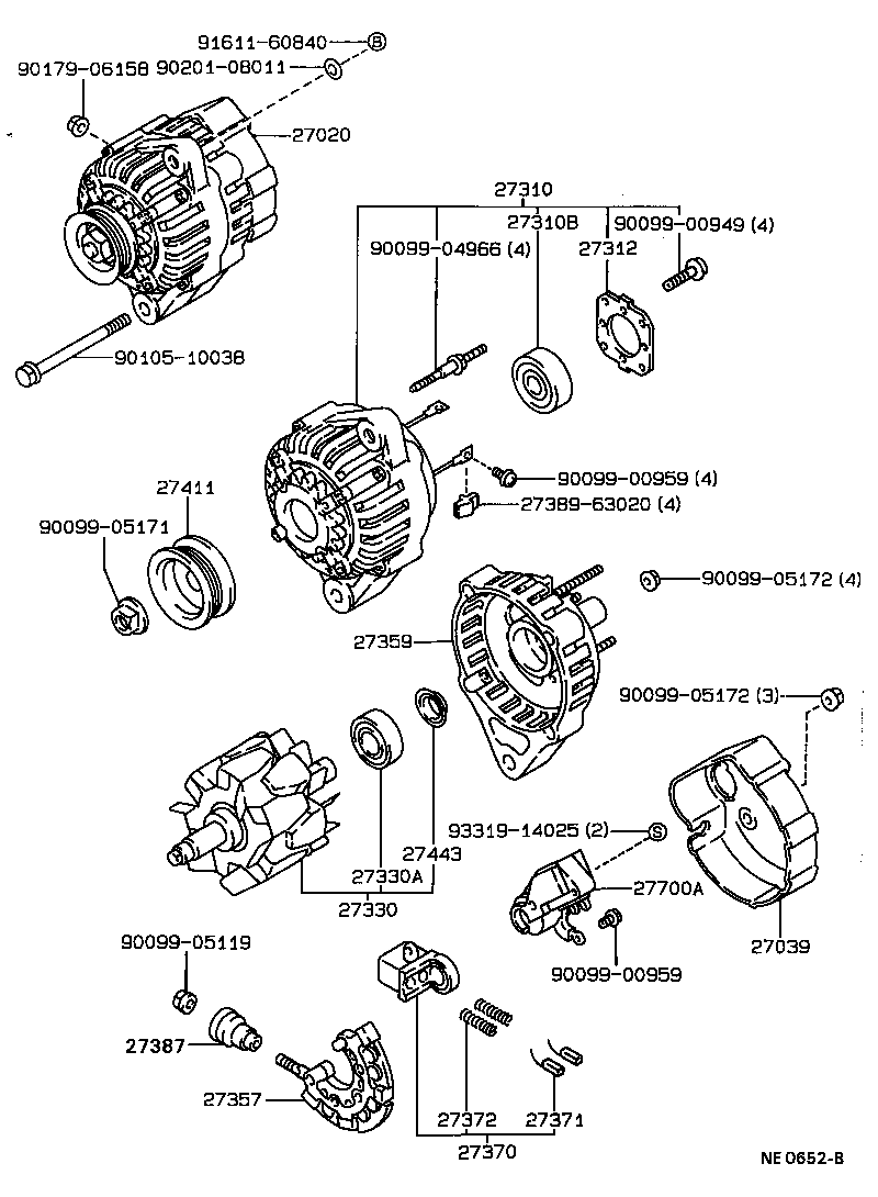 27060-74020 ALTERNATOR ASSY product image