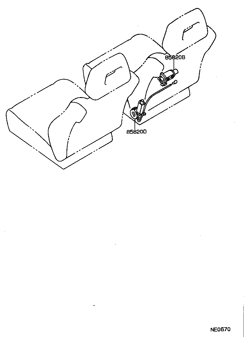 85820-20050 MOTOR ASSY, POWER SEAT (FOR FRONT RECLINING) product image
