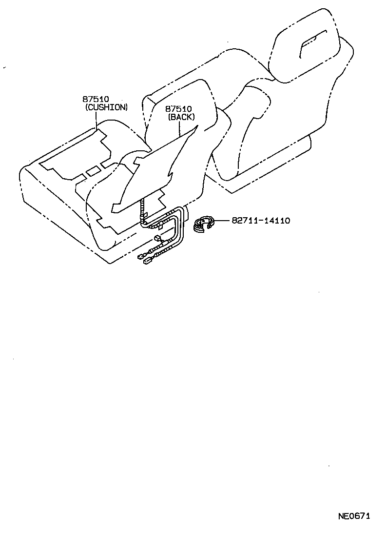87510-20180 HEATER ASSY, SEAT product image