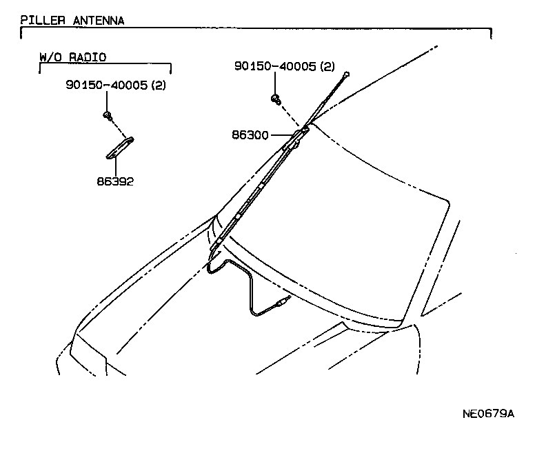 86300-20500 ANTENNA ASSY, W/HOLDER product image