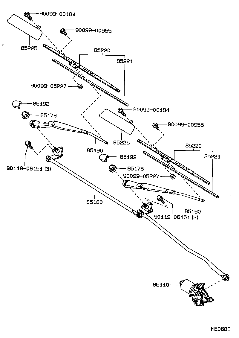 85150-20641 LINK ASSY, WINDSHIELD WIPER product image