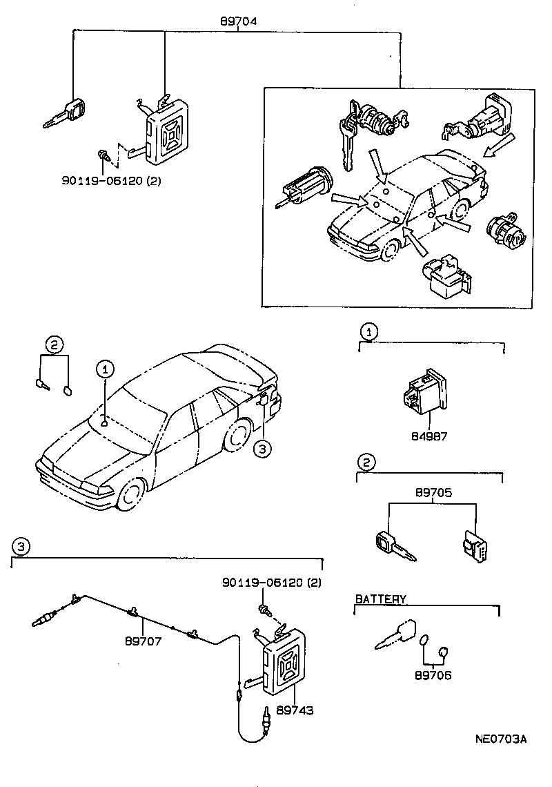89705-20010 TRANSMITTER, DOOR CONTROL product image