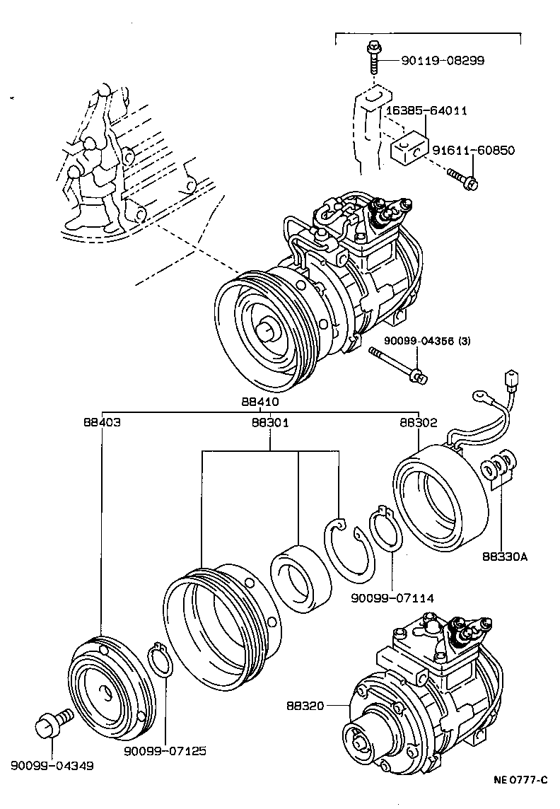 88411-20140 STATOR SUB-ASSY, MAGNET CLUTCH product image