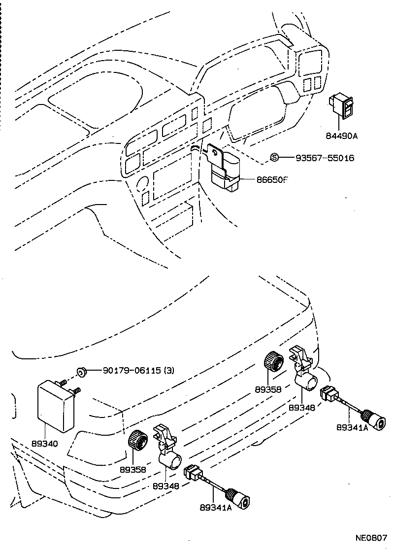 89340-20030 COMPUTER ASSY, REAR CLEARANCE WARNING product image