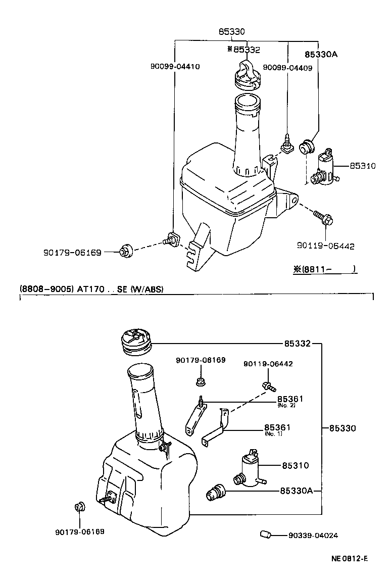 85331-20740 JAR ASSY, WINDSHIELD WASHER product image