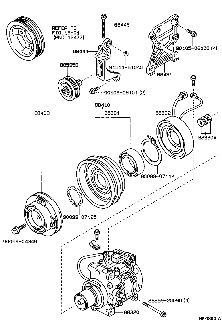 88440-12190 PULLEY ASSY, IDLE product image