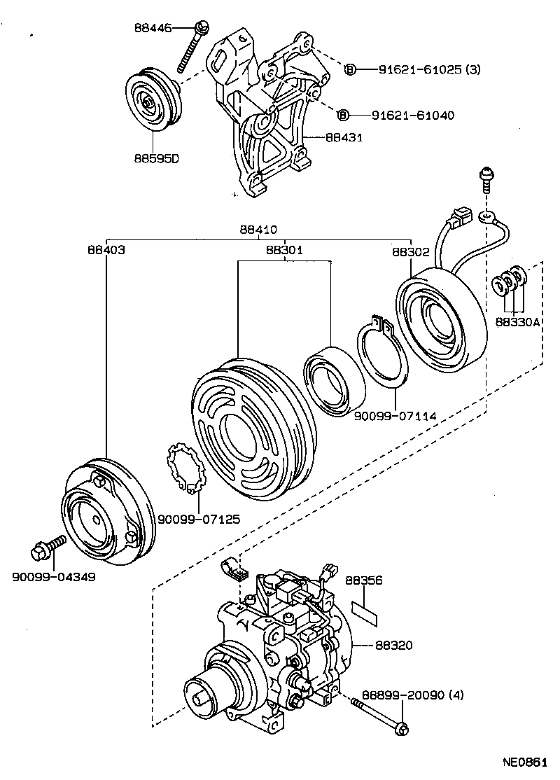 88440-12190 PULLEY ASSY, IDLE product image
