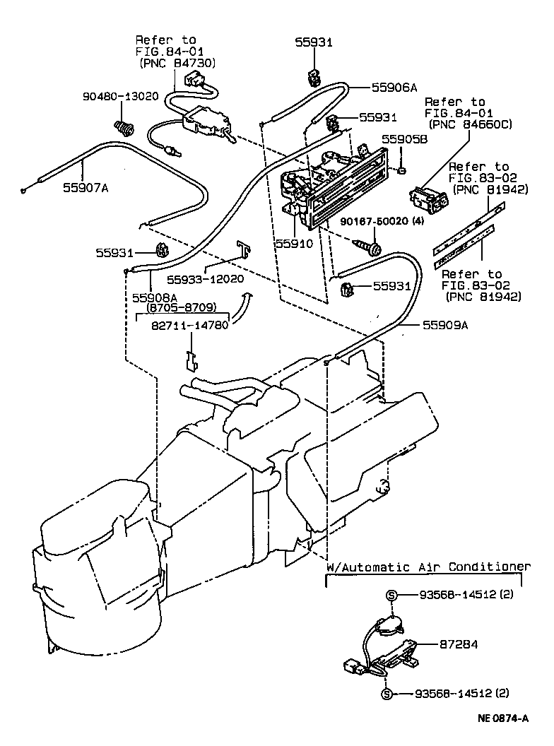 55907-12300 CABLE SUB-ASSY, WATER VALVE CONTROL product image