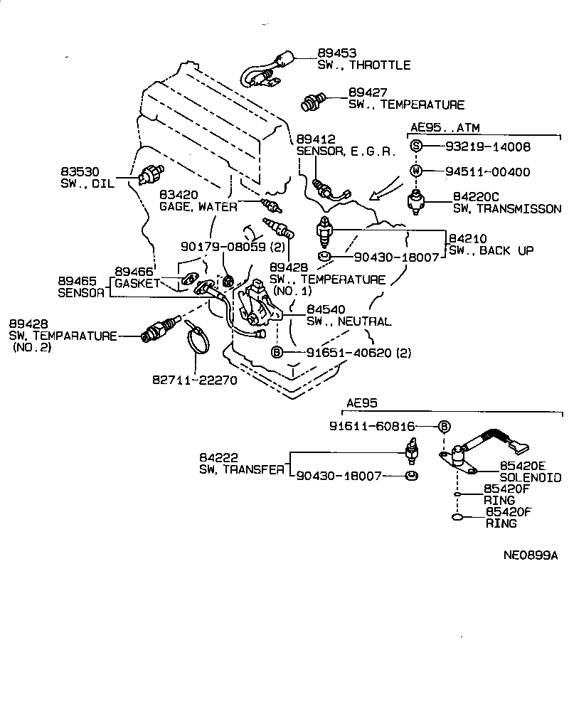 Toyota 83399-12130 BRACKET, VACUUM SWITCH
