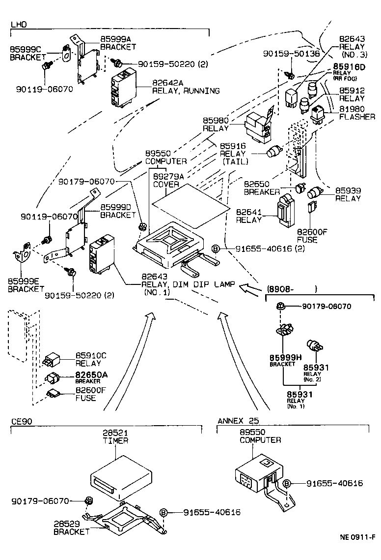 84820-12090 MASTER SWITCH ASSY, POWER WINDOW REGULATOR product image