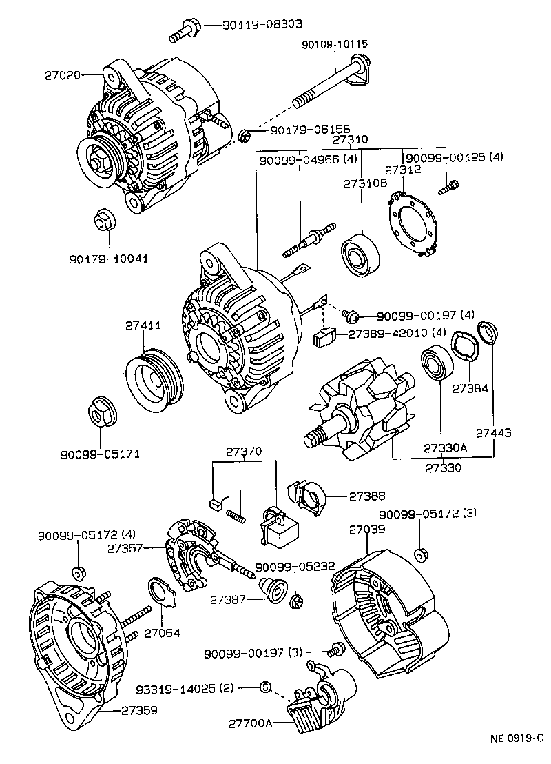 27060-74281 ALTERNATOR ASSY product image