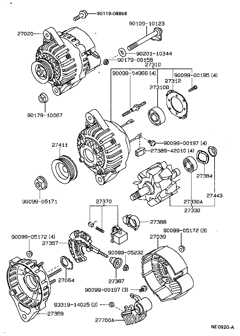 27060-74281 ALTERNATOR ASSY product image